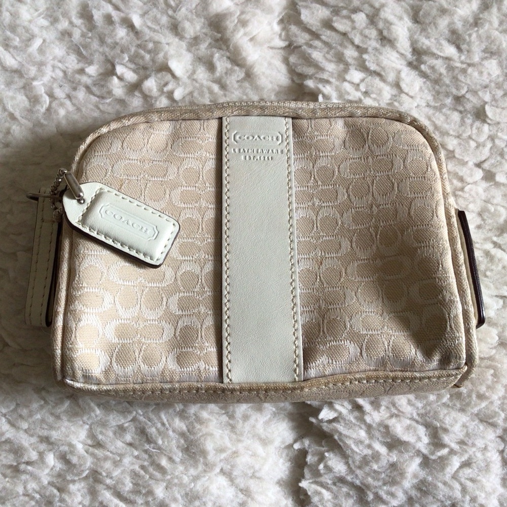 Coach Cream Wristlet Clutch